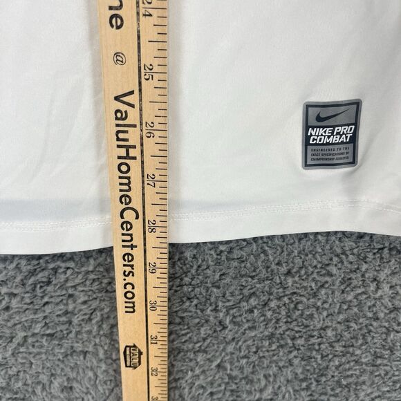 Nike Pro Combat Dri-Fit Fitted‎ Tank Shirt Mens Medium White Sleeveless Stretch - Picture 4 of 5